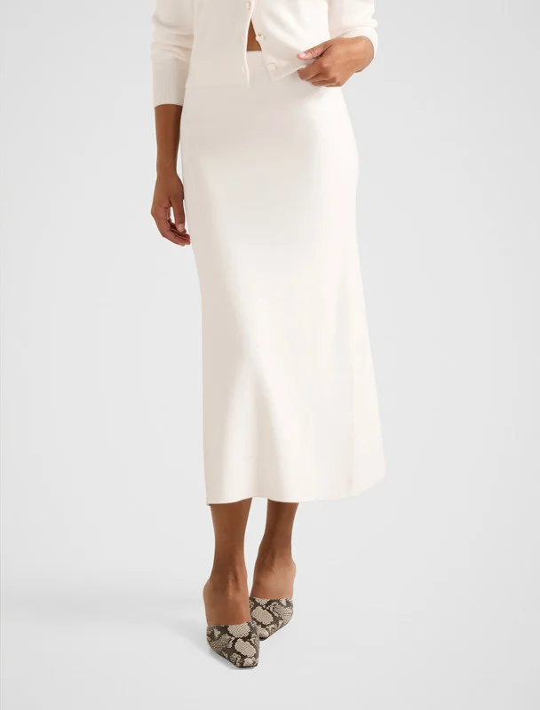 forever new  ALLY High Waist Knitted Midi Skirt for Women | Best Price UAE